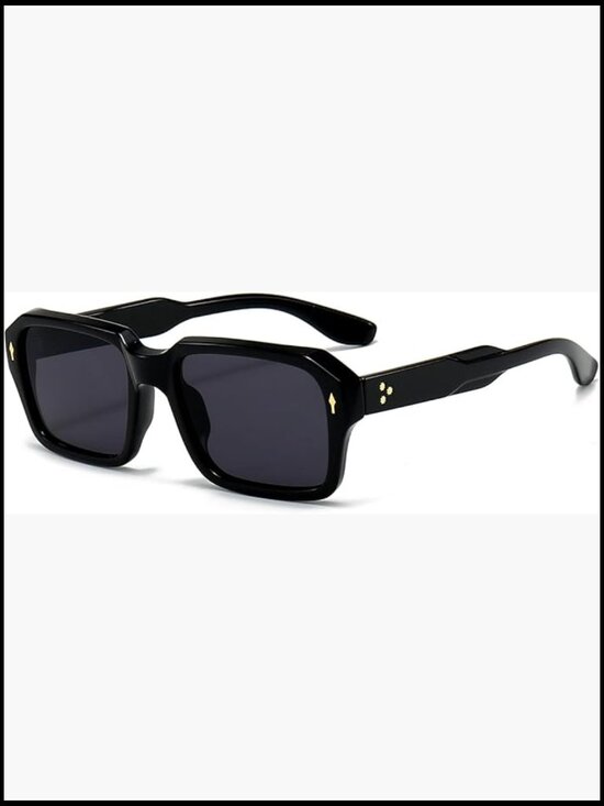 Square Frame Sunglasses with UV400 Protection Acetate Material